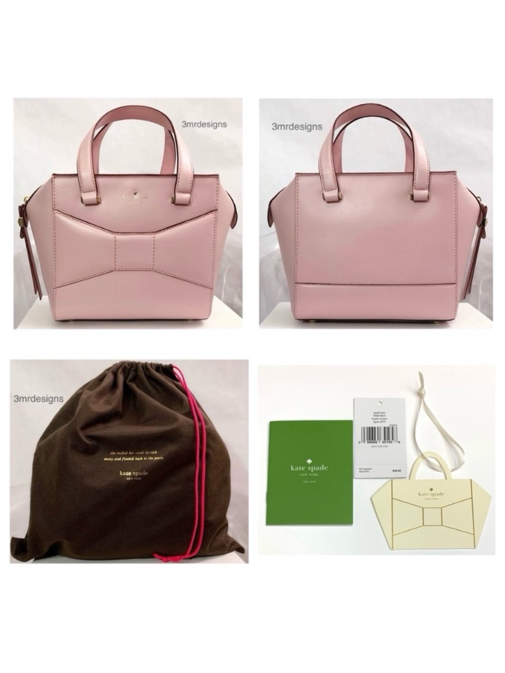 EXCELLENT Pre-owned Kate Spade ♠️ 2 PARK AVE. Cow Leather Pink Small Beau Purse
